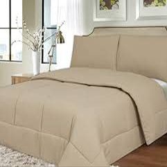 Dainty Homes : 9 Piece Comforter,Flat Sheet,Fitted Sheet, Pleated Skrit, Bed Runner, 4 Pc Pillowcases All is Match 600 TC 100% Cotton Egyptian 27" Deep Pocket Full XL Solid Beige