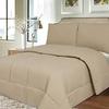 Dainty Homes : 9 Piece Comforter,Flat Sheet,Fitted Sheet, Pleated Skrit, Bed Runner, 4 Pc Pillowcases All is Match 600 TC 100% Cotton Egyptian 27" Deep Pocket Full XL Solid Beige view 1