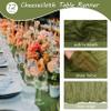 12 Pack 10Ft Cheesecloth Table Runner 35x120 Inch Boho Gauze Table Runner Rustic Cheese Cloth Long Romantic Table Runners for Wedding Bridal Shower Birthday Party Table Decor (Grass Green) view 4