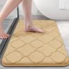 OLANLY Memory Foam Bath Mat Rug 36x24, Ultra Soft and Absorbent Bathroom Rugs, Non-Slip, Comfortable, Machine Washable Bath Carpet for Bathroom Floor, Tub, Shower and Home Decor Accessories, Beige view 1