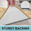 OLANLY Memory Foam Bath Mat Rug 36x24, Ultra Soft and Absorbent Bathroom Rugs, Non-Slip, Comfortable, Machine Washable Bath Carpet for Bathroom Floor, Tub, Shower and Home Decor Accessories, Beige view 4