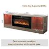 Kentsky 72" Fireplace TV Stand, Entertainment Center with 36" Electric Fireplace, LED Light Wood Storage Cabinet Table, Media Console for TVs Up to 80", Thermostat, 13 Flame Colors, Grey view 2