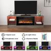 Kentsky 72" Fireplace TV Stand, Entertainment Center with 36" Electric Fireplace, LED Light Wood Storage Cabinet Table, Media Console for TVs Up to 80", Thermostat, 13 Flame Colors, Grey view 4