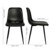 CangLong Black Dining Chairs Set of 2 , PU Leather Modern Armless Kitchen Dining Room Chairs , Upholstered Accent Side Chairs with Metal Legs for Kitchen & Living Room view 3