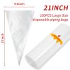 Piping Bags 21 inch Large Pastry Bags Decorating Tools 100 PCS Piping Bags for Cream Icing Frosting Cookie Cake Decorating (21 inch) view 4