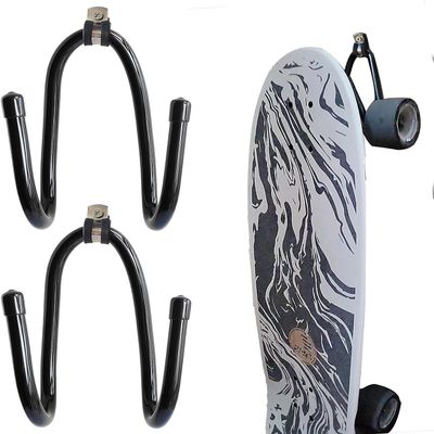 RUZUO Upgraded Skateboard Wall Mount Skateboard Hanger, Skateboard and Longboard Wall Rack, Skate Board Holders-Lengthen (2)