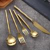Bamboo Shape Gold Silverware Set Durable 18/10 Stainless Steel Flatware Sets Wedding Kitchen Halloween Cutlery Utensil 20 Piece Tableware Service for 4 Dishwasher Safe Mirror Polished Nice Weight view 3