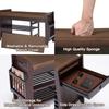 NURTUDIS Shoe Rack Bench,Bamboo Shoe Storage Stool with Removable Cushion, 2-Tier Entryway Shoe Storage Organizer Shelf with Side Drawer and Book/Umbrella Basket for Living Room, Bedroom(Large) view 3