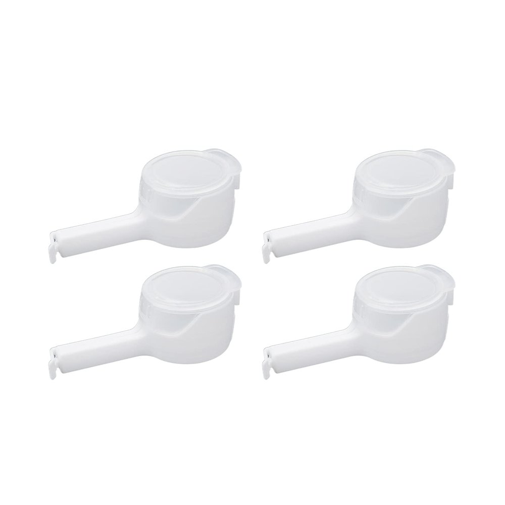 Sscon Bag Clip with Pour Spout,4 Pcs White Food Storage Sealing Clips