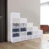 LOYALHEARTDY 20 PCS Shoe Storage Boxes Clamshell Clear Shoe Boxes Stackable Plastic Shoe Boxes with Lids Home Shoe Organizer For Sneaker Storage Foldable Shoe Sneaker Containers Easy Assembly view 3