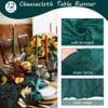 12 Pack 10Ft Cheesecloth Table Runner 35x120 Inch Boho Gauze Table Runner Rustic Cheese Cloth Long Romantic Table Runners for Wedding Bridal Shower Birthday Party Table Decor (Dark Teal) view 4