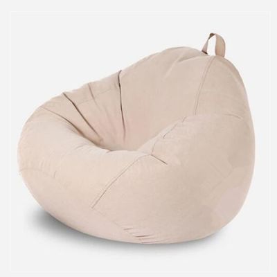 SXBCyan Portable Lazy Beanbag Chair Sofa Set Living Room Decor Furniture Bean Bag Chair Single Fabric Sofa Balcony Bedroom Tatami Chair (Color : Beige, Size : 90x110cm)