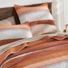 Andency Orange Quilt Queen(90x96Inch), 3 Pieces (1 Striped Quilt and 2 Pillowcases) Patchwork Striped Bedspread Coverlet Set, Soft Lightweight All Season Quilted Bedding Set view 3