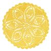 BIBITIME 11 inches to 12 inches Round Lace Placemats Table Doilies Round Handmade Crochet Doily Kitchen Cup Mug Mats for Mother's Day Anniversary,Yellow,1 PC view 2