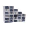LOYALHEARTDY 24 PCS Modern White Rectangular Plastic Shoe Boxes with Lids, Transparent, Stackable, Foldable, Shatterproof, Airtight, 13" x 9.05" x 5.51" view 1