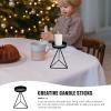 GANAZONO Geometric Iron Candle Holder Candlestick Chic Design for Home Decor Weddings and Centerpieces Base view 2
