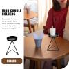 GANAZONO Geometric Iron Candle Holder Candlestick Chic Design for Home Decor Weddings and Centerpieces Base view 4