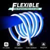 GZBtech Flexible LED Neon Rope Lights 33FT,AC 110-120V Waterproof Strip Light, 120 LEDs/M Cuttable Connectable Neon Lighting for Indoor Outdoor Home Decor/Commercial Building Use-Blue 10M, ETL Listed view 3