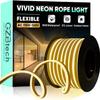 GZBtech Flexible LED Neon Rope Lights 66FT,AC 110-120V Waterproof Strip Light, 120 LEDs/M Cuttable Connectable Neon Lighting for Indoor Outdoor Home Decor/Commercial Use-Warm White 20M, ETL Listed view 1
