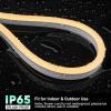 GZBtech Flexible LED Neon Rope Lights 66FT,AC 110-120V Waterproof Strip Light, 120 LEDs/M Cuttable Connectable Neon Lighting for Indoor Outdoor Home Decor/Commercial Use-Warm White 20M, ETL Listed view 4