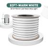 GZBtech Flexible LED Neon Rope Lights 82FT,AC 110-120V Waterproof Strip Light, 120 LEDs/M Cuttable Connectable Neon Lighting for Indoor Outdoor Home Decor/Commercial Use-Warm White 25M, ETL Listed view 2