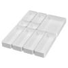 9 Pcs Stackable Drawer Organizer Trays Set, Multifunctional Stackable Storage Trays for Vanity, Bathroom, Kitchen, Desk Drawer Organizer Office. Plastic Drawer Organizers Available In 5 Colours, White view 1