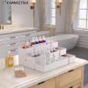 9 Pcs Stackable Drawer Organizer Trays Set, Multifunctional Stackable Storage Trays for Vanity, Bathroom, Kitchen, Desk Drawer Organizer Office. Plastic Drawer Organizers Available In 5 Colours, White view 2