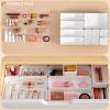 9 Pcs Stackable Drawer Organizer Trays Set, Multifunctional Stackable Storage Trays for Vanity, Bathroom, Kitchen, Desk Drawer Organizer Office. Plastic Drawer Organizers Available In 5 Colours, White view 3