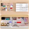 9 Pcs Stackable Drawer Organizer Trays Set, Multifunctional Stackable Storage Trays for Vanity, Bathroom, Kitchen, Desk Drawer Organizer Office. Plastic Drawer Organizers Available In 5 Colours, White view 4