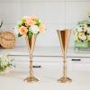 Amylove 10 Pcs Wedding Centerpieces Tall Vases - 21.7 Inch Gold Crystal Geometric Flower Stand, Elegant Table Decor for Wedding Reception, Party, Banquet, Hotel Decorations (16.5 Inch,Classic) view 4