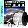 GZBtech Flexible LED Neon Rope Lights 82FT,AC 110-120V Waterproof Strip Light, 120 LEDs/M Cuttable Connectable Neon Lighting for Indoor Outdoor Home Decor/Commercial Use-Cold White 25M, ETL Listed view 1
