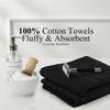 STF Linen 24 Pack Black Hand Towels 100% Cotton Spa Towels 16x27 inches Highly Absorbable Facial, Gym, Hair, Face, Bulk Small Towels (Not Bleach Proof) view 3