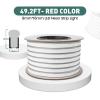 GZBtech Flexible LED Neon Rope Lights 50FT,AC 110-120V Waterproof Strip Light, 120 LEDs/M Cuttable Connectable Neon Lighting for Indoor Outdoor Home Decor/Commercial Building Use-Red 15M, ETL Listed view 2