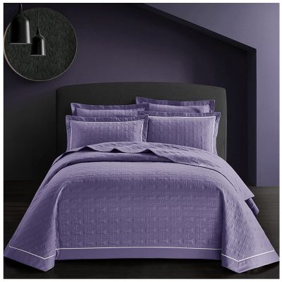 3 Piece Queen Size Quilt Set (96x98 Inch), with Pillow Sham, 100% Cotton Luxury Quilt Cover, Lightweight Reversible Bedspread/Coverlet/Bed Cover for All Season,Purple,Queen