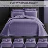 3 Piece Queen Size Quilt Set (96x98 Inch), with Pillow Sham, 100% Cotton Luxury Quilt Cover, Lightweight Reversible Bedspread/Coverlet/Bed Cover for All Season,Purple,Queen view 4
