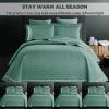 3 Piece Queen Size Quilt Set (96x98 Inch), with Pillow Sham, 100% Cotton Luxury Quilt Cover, Lightweight Reversible Bedspread/Coverlet/Bed Cover for All Season,Sage Green,Queen view 4