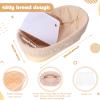 4 Pieces 10 Inch Bread Banneton Proofing Basket Oval Shape Bread Proofing Basket Rattan Oval Banneton Dough Proofing Bowls with Liners and Scatters for Home Sourdough Baking view 2