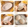4 Pieces 10 Inch Bread Banneton Proofing Basket Oval Shape Bread Proofing Basket Rattan Oval Banneton Dough Proofing Bowls with Liners and Scatters for Home Sourdough Baking view 4