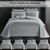 3 Piece Queen Size Quilt Set (96x98 Inch), with Pillow Sham, 100% Cotton Luxury Quilt Cover, Lightweight Reversible Bedspread/Coverlet/Bed Cover for All Season,Grey,Queen view 4