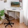 Augester Modern Corner Desk, 90 Degree Triangle Computer Table with Shelves, Cable Hole, Space Saving Corner Writing Desk for Bedroom, Living Room, Workstation (White) view 4