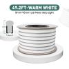 GZBtech Flexible LED Neon Rope Lights 50FT,AC 110-120V Waterproof Strip Light, 120 LEDs/M Cuttable Connectable Neon Lighting for Indoor Outdoor Home Decor/Commercial Use-Warm White 15M, ETL Listed view 2