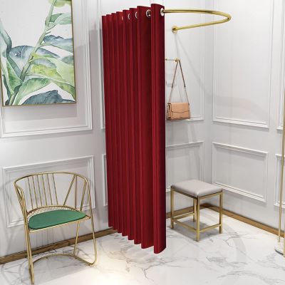 LFFH Changing Room,Fitting Room U-Dressing Room Clothing Store Fitting Room Boutiques Cloakroomfor Shopping Malls Save Space(10 Colors) (Color : Claret, Size : 80x80cm)