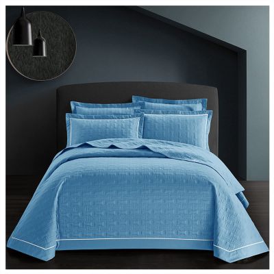 3 Piece Queen Size Quilt Set (96x98 Inch), with Pillow Sham, 100% Cotton Luxury Quilt Cover, Lightweight Reversible Bedspread/Coverlet/Bed Cover for All Season,Aqua Blue,Queen