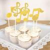 Artibetter 6pcs Music Party Favor Music Note Cake Picks Birthday Cake Decoration Homecoming Decor Glitter Cake Picks Christmas Cake Decorations Musical Notes Wedding Cute Cup Baby Desert view 4