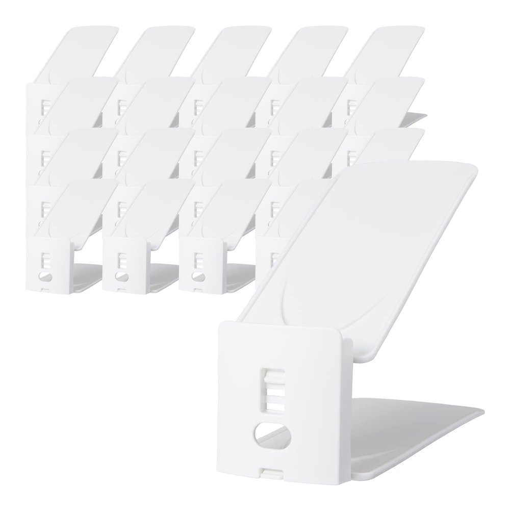 Like It Shoe Storage, Space Saving, Double Storage Capacity, Adjustable Height, Set of 20, Approx. Width 3.9 x Depth 10.7 x Height 3.9 - 7.3 inches (10 x 27.2 x 10 - 18.5 cm), White, Made in Japan, Sneaker Storage, Unisex