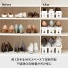 Like It Shoe Storage, Space Saving, Double Storage Capacity, Adjustable Height, Set of 20, Approx. Width 3.9 x Depth 10.7 x Height 3.9 - 7.3 inches (10 x 27.2 x 10 - 18.5 cm), White, Made in Japan, Sneaker Storage, Unisex view 3