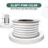 GZBtech Flexible LED Neon Rope Lights 33FT,AC 110-120V Waterproof Strip Light, 120 LEDs/M Cuttable Connectable Neon Lighting for Indoor Outdoor Home Decor/Commercial Building Use-Pink 10M, ETL Listed view 2