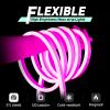 GZBtech Flexible LED Neon Rope Lights 33FT,AC 110-120V Waterproof Strip Light, 120 LEDs/M Cuttable Connectable Neon Lighting for Indoor Outdoor Home Decor/Commercial Building Use-Pink 10M, ETL Listed view 3