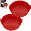 Jetcloud 2Pcs Air Fryer Silicone Pot Red Reusable Air Fryer Liner Heat Resistant Air Fryer Non-Stick Silicone Basket 7.87inch Round Baking Pan Air Fryer Accessories for Air Fryer Oven view 1