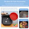 Jetcloud 2Pcs Air Fryer Silicone Pot Red Reusable Air Fryer Liner Heat Resistant Air Fryer Non-Stick Silicone Basket 7.87inch Round Baking Pan Air Fryer Accessories for Air Fryer Oven view 2